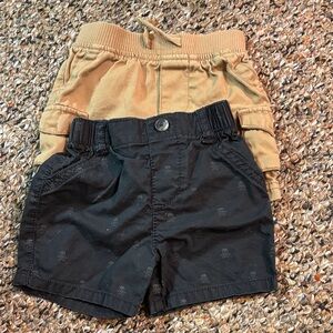 Baby Tan and Black Shorts Set